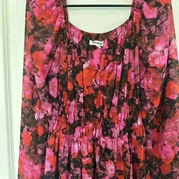 Steve Madden Dress Women's Small Fit & Flare Laine Chiffon Floral Print - Picture 7 of 15